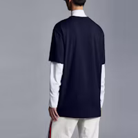 Shop モンクレール クルーネック 半袖 Tシャツ ブルー H10918C000278390T778
