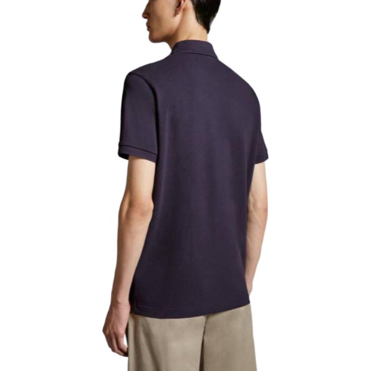 Moncler  Dark Blue Polo Shirt Short Sleeve with Button Closure. J10918A0000889A1677X 圖 4