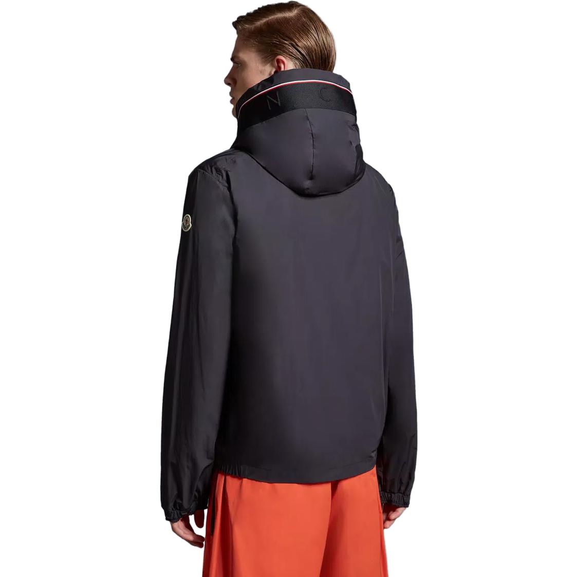 Sizing Moncler Jaket Berzip Berhud dengan Tali Serut Biru Navy I20911A0004754A91999