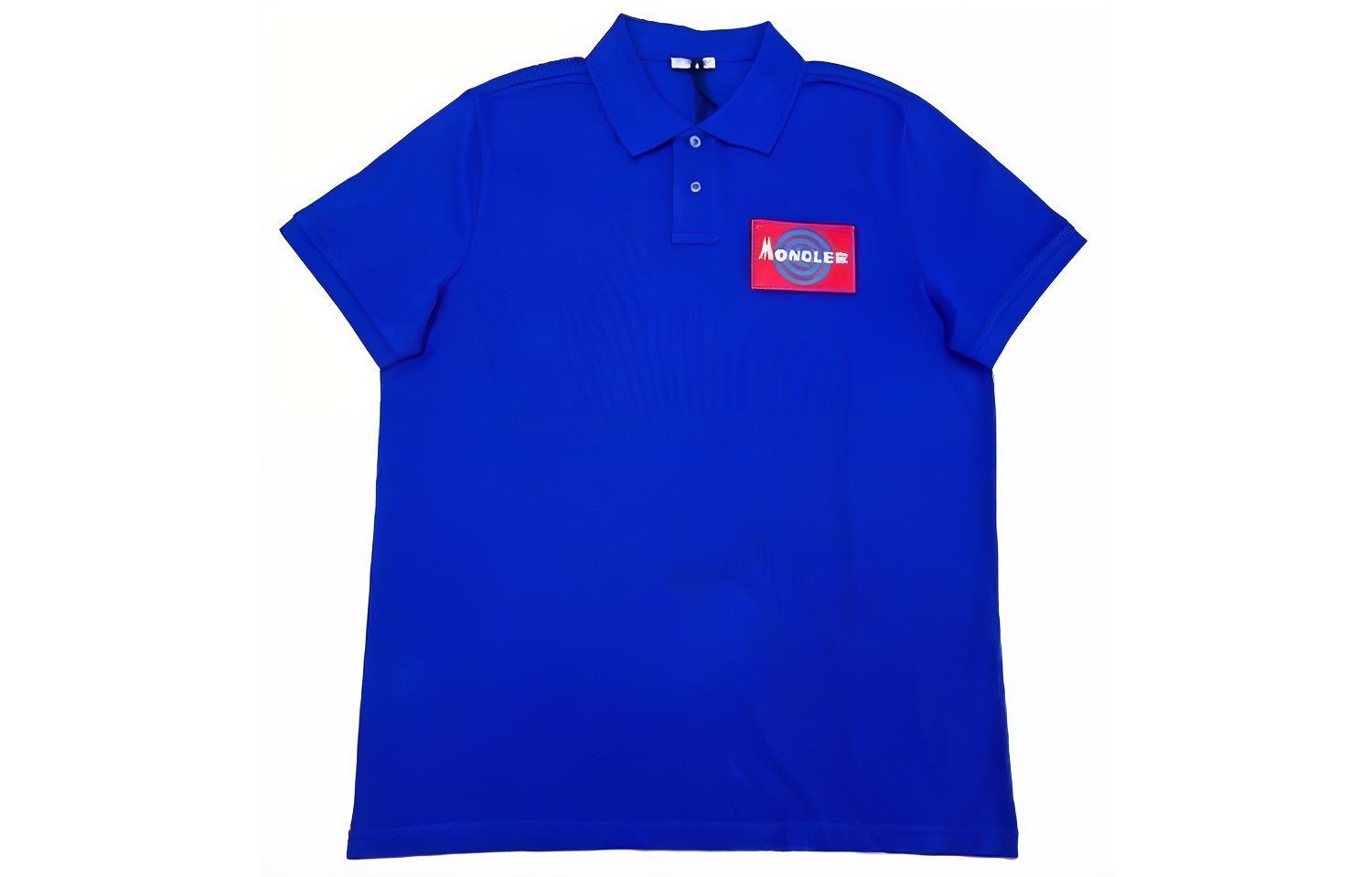 Moncler  Electric Blue Logo Polo Short Sleeve T-Shirt. 2091832450084556745