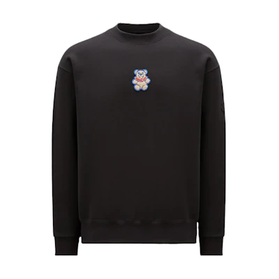 Moncler Embroidered Crewneck Sweatshirt Black Long Sleeve Casual Wear. I20918G00045809KX999