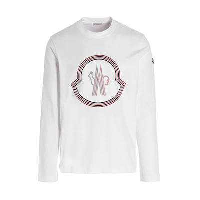 Moncler Geometric Pattern Crewneck Long Sleeve T-Shirt 8D000058390T001