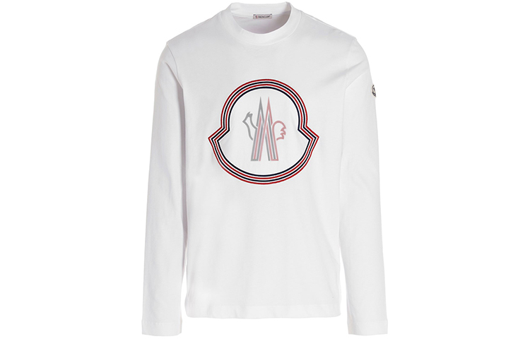 Order Moncler Kaos Lengan Panjang Pola Geometris Crewneck 8D000058390T001