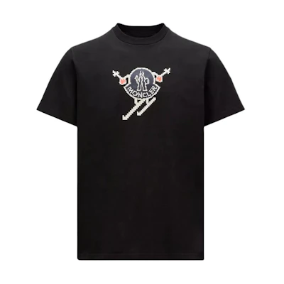 Moncler Graphic Print Crewneck Short Sleeve T-Shirt Black J20918C0001083927998