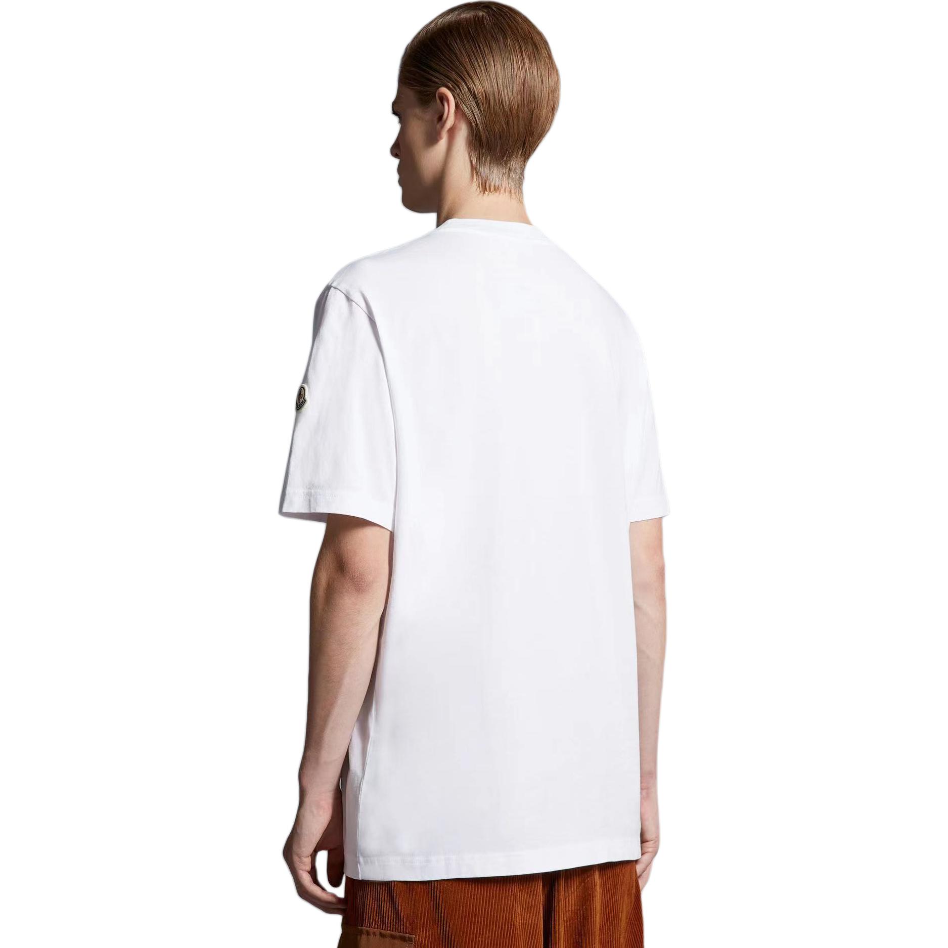 Purchase Moncler  Graphic Print Crewneck White Short Sleeve T-Shirt 8C0006589A7G002