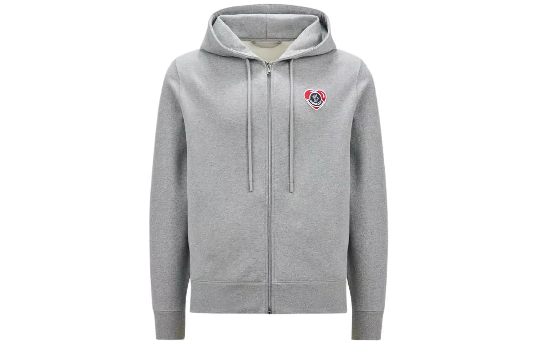 Moncler  Gray Hoodie Zip-Up Long Sleeve Casual Sweatshirt. J10918G00028899V4981