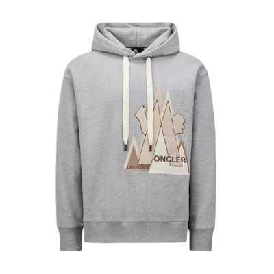 Moncler Gray Logo Hoodie Pullover Long Sleeve Sweatshirt. J20978G0000589A83984