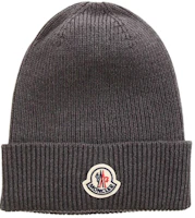 Order Moncler 灰色羊毛標誌針織帽。 3B70500A9342998