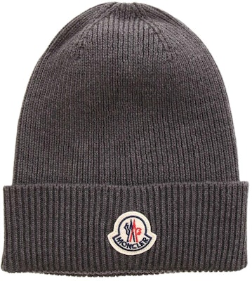 Moncler Gray Wool Logo Beanie Hat. 3B70500A9342998 Order Moncler Gray Wool Logo Beanie Hat. 3B70500A9342998
