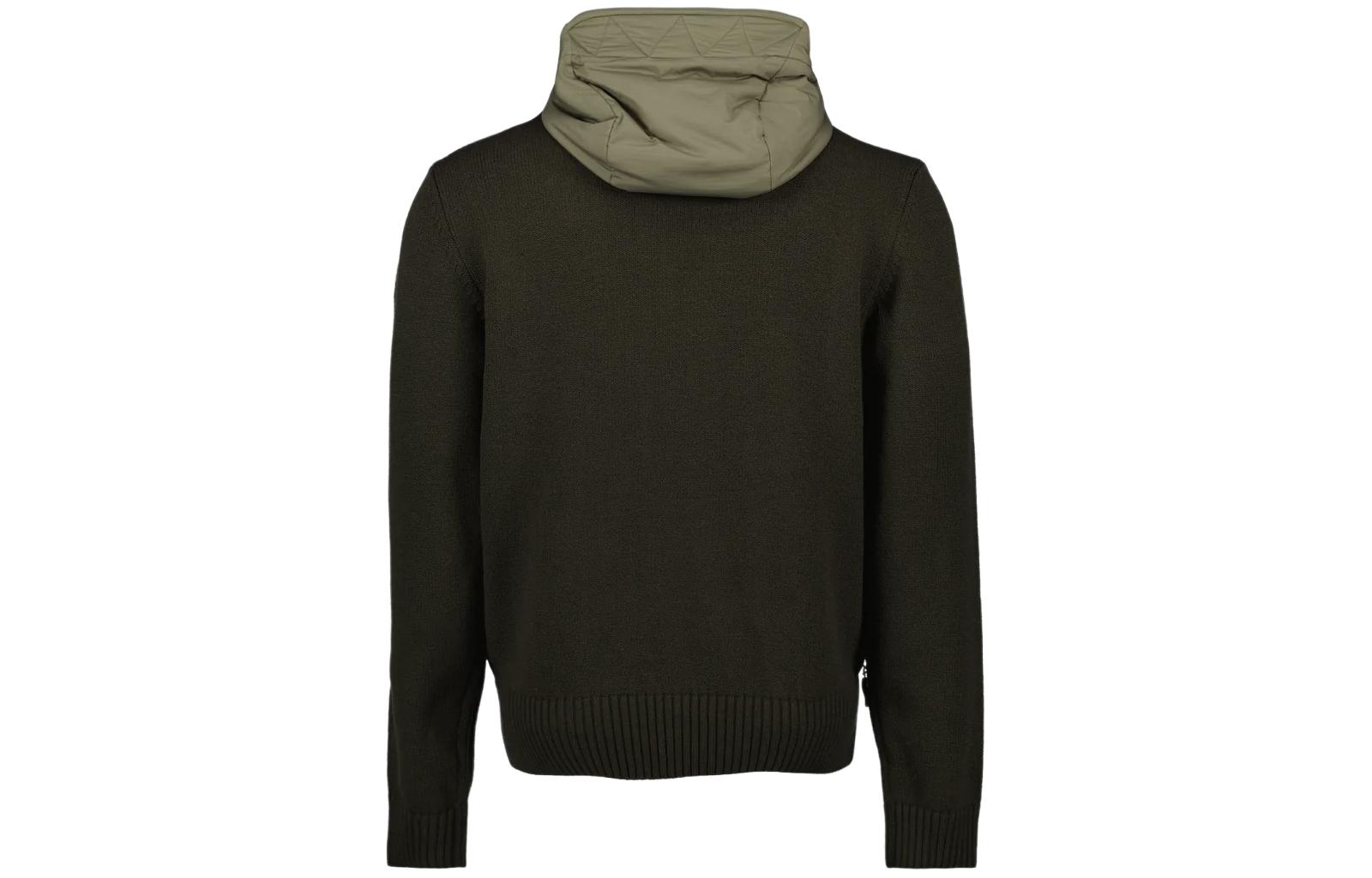 Lookbook 蒙克莱绿色连帽羽绒夹克带拉链细节. I20979B00003M1122886