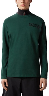 Moncler 綠色字母印花長袖T恤 I20978D000028392787F Shop Moncler 綠色字母印花長袖T恤 I20978D000028392787F