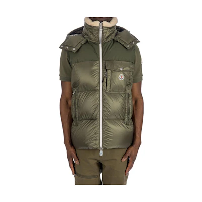 Moncler Green Sleeveless Hooded Zip Vest 1A000565967G818