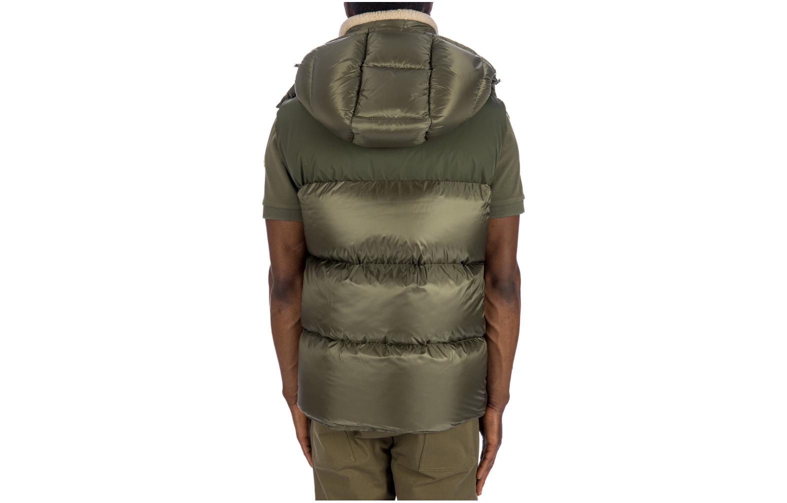 Lookbook Moncler  Green Sleeveless Hooded Zip Vest 1A000565967G818