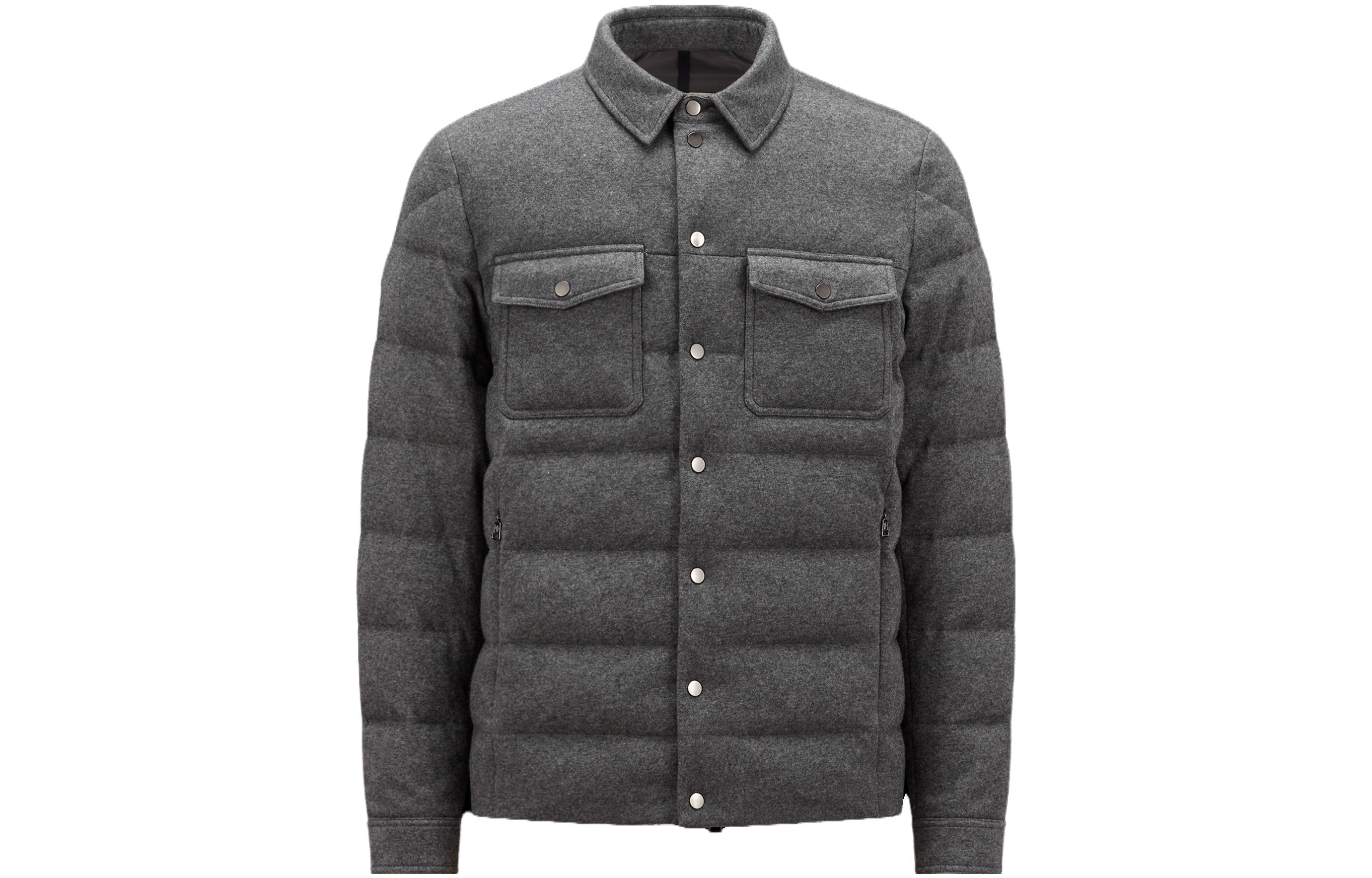 Moncler  Grey Fitted Long-Sleeve Down Jacket. I20911A0008189A6J990