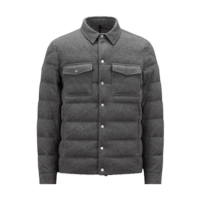 Moncler Grey Fitted Long-Sleeve Down Jacket. I20911A0008189A6J990
