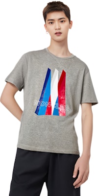 Moncler Grey Geometric Print Short Sleeve T-Shirt. F20918C784108390T987 Purchase Moncler Grey Geometric Print Short Sleeve T-Shirt. F20918C784108390T987
