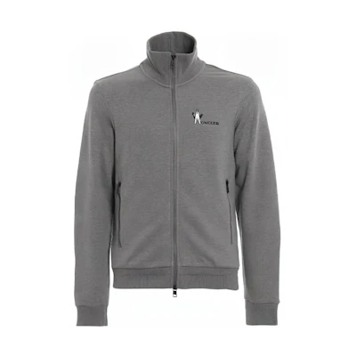 Moncler Grey Letter Zipper Solid Color Stand Collar Jacket E209184286008098U920