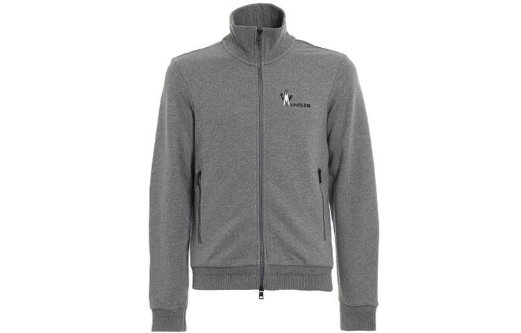 Order Moncler  Grey Letter Zipper Solid Color Stand Collar Jacket E209184286008098U920