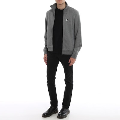 Moncler Grey Letter Zipper Solid Color Stand Collar Jacket E209184286008098U920 Lookbook Moncler Grey Letter Zipper Solid Color Stand Collar Jacket E209184286008098U920