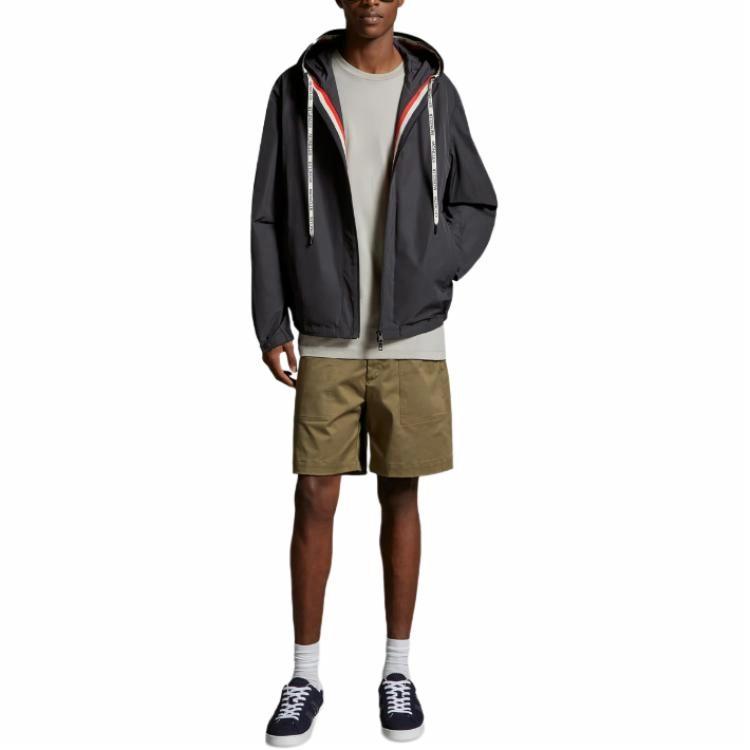 Shop Moncler  Grey Loose-Fit Logo Hoodie Zip-Up Jacket. K10911A0019754A91999