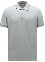 Moncler Grey Short Sleeve Polo Shirt with Logo Patch. I20918A0000584556986 Moncler Grey Short Sleeve Polo Shirt with Logo Patch. I20918A0000584556986