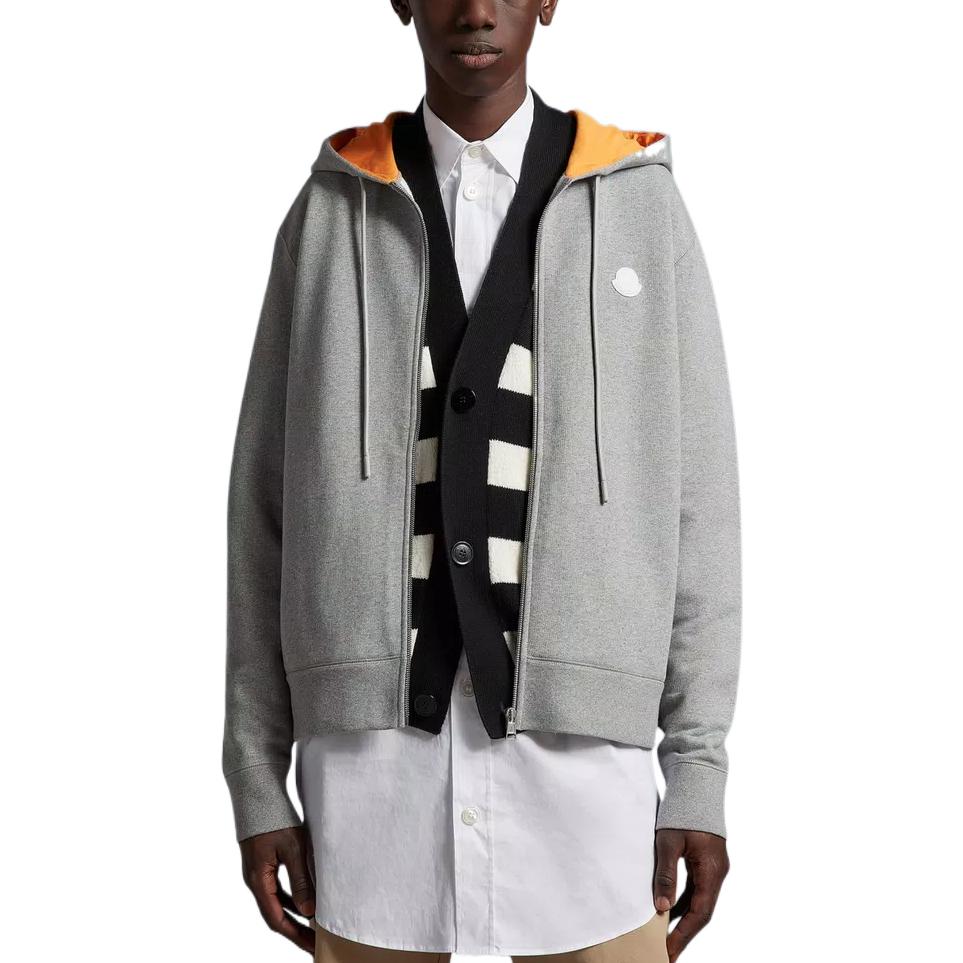 Moncler  Grey Solid Color Hooded Casual Jacket I10918G00042M2818984 圖 3