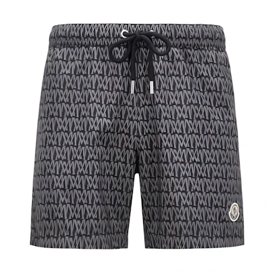 Moncler Grey Swim Shorts with Monogram Print. J10912C00001597DAS99