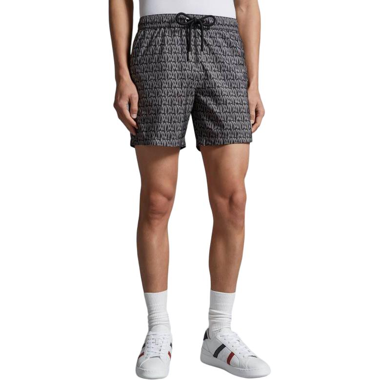Lookbook Moncler Pantalones Cortos de Natación Grises con Estampado de Monograma. J10912C00001597DAS99
