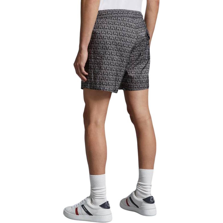 Shop Moncler Pantalones Cortos de Natación Grises con Estampado de Monograma. J10912C00001597DAS99