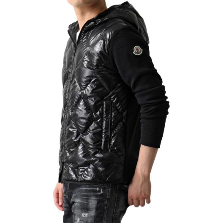 Shop Moncler Jaket Kardigan Quilted Hoodie Warna Polos 9B00024M1121999