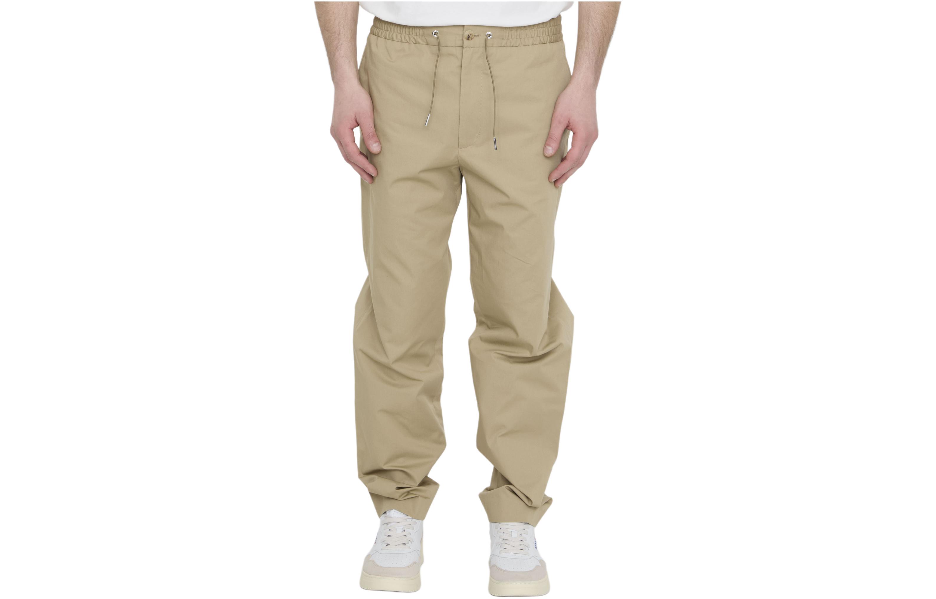 Order Moncler  Khaki Loose Fit Casual Pants with Solid Color and Pockets. 2A00037597LL202