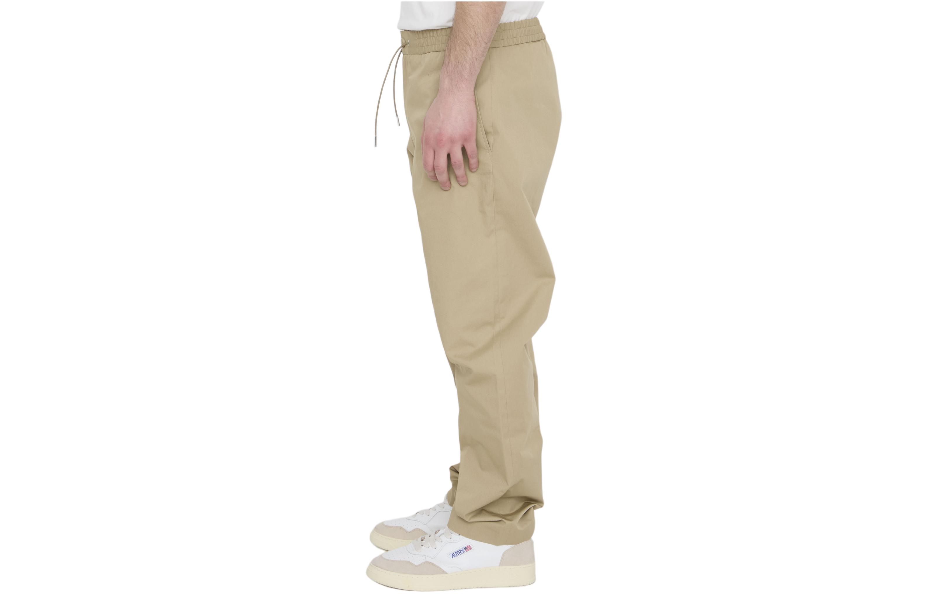 Purchase Moncler  Khaki Loose Fit Casual Pants with Solid Color and Pockets. 2A00037597LL202