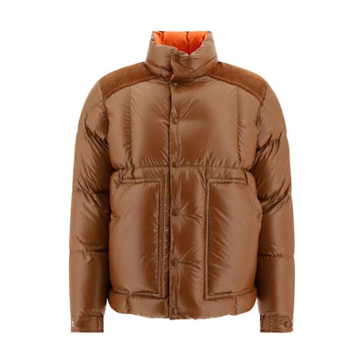Moncler Light Brown Solid Stand Collar Down Jacket. 1A00127-595ZJ-24R
