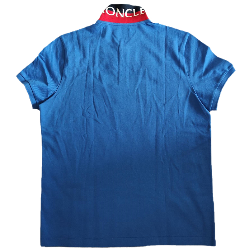 Lookbook Moncler Logo Kaos Polo Kasual Biru I10918A7051084556708