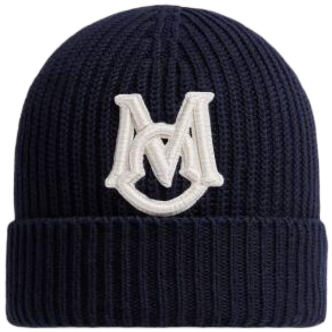 moncler-logo-embroidered-cotton-knit-beanie-navy-blue-j20913-b00027-m1509742