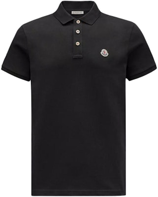 Moncler Logo Patch Polo Shirt Black Short Sleeve Classic Design. J10918A0002484556999 Order Moncler Logo Patch Polo Shirt Black Short Sleeve Classic Design. J10918A0002484556999