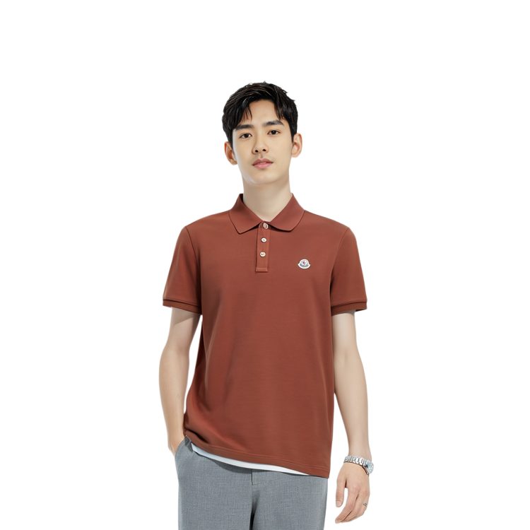 Details for 蒙克勒标志贴片红棕色纯色 Polo 衫 J10918A0002484556273