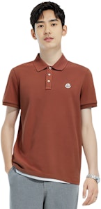 Polo Moncler con Logo en Rojo-Marrón Sólido. J10918A0002484556273 Details for Polo Moncler con Logo en Rojo-Marrón Sólido. J10918A0002484556273