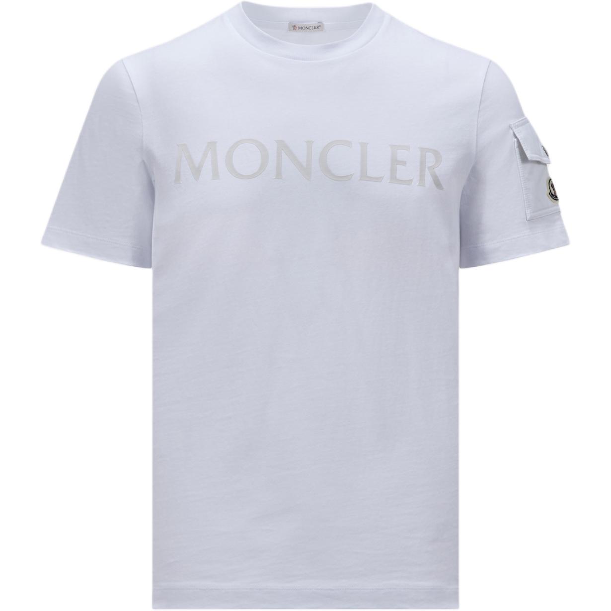 Moncler  Logo Pocket Crewneck T-Shirt Optical White J20918C000548390T001