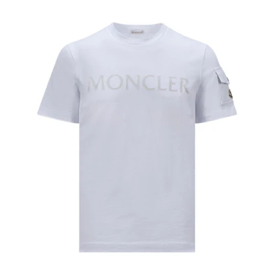 Moncler Logo Pocket Crewneck T-Shirt Optical White J20918C000548390T001