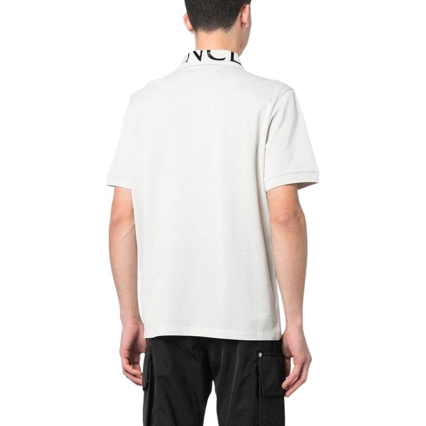 Shop Moncler Logo印花直筒下擺短袖POLO衫 8A000048467391R