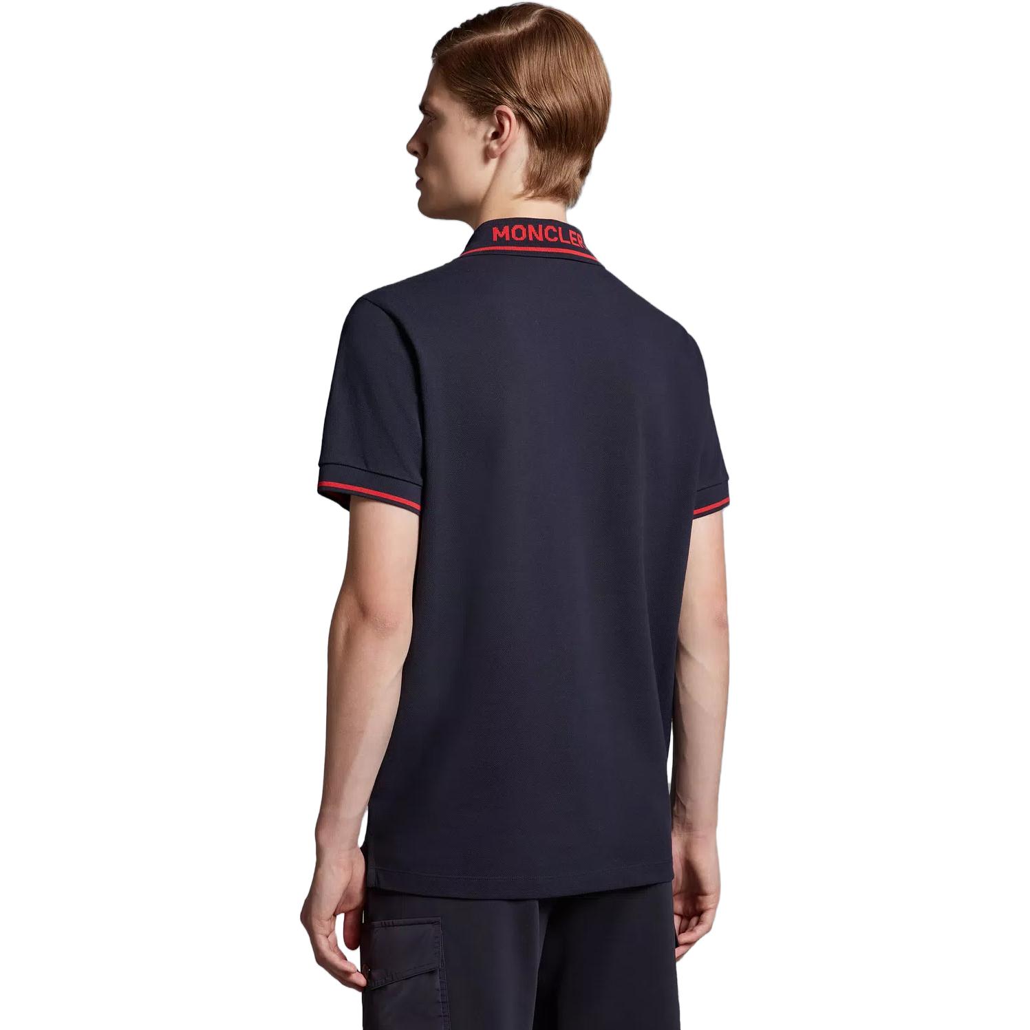 Shop モンクレール ロゴ レッドトリム 半袖ポロシャツ I20918A000158455677X