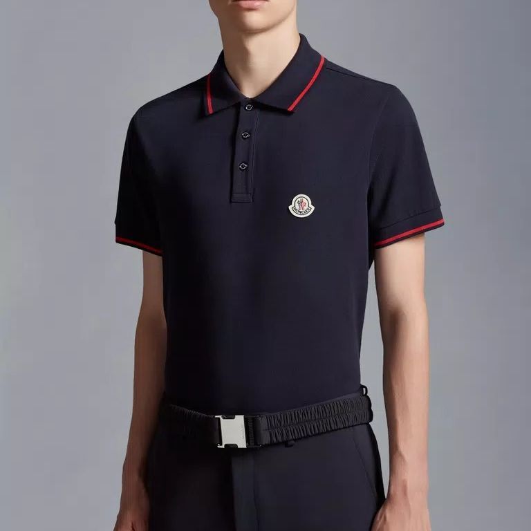 Details for モンクレール ロゴ レッドトリム 半袖ポロシャツ I20918A000158455677X