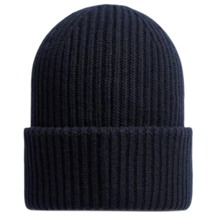 Lookbook 몽클레어 로고 울 니트 비니 네이비 블루. J20913B00066M1127742