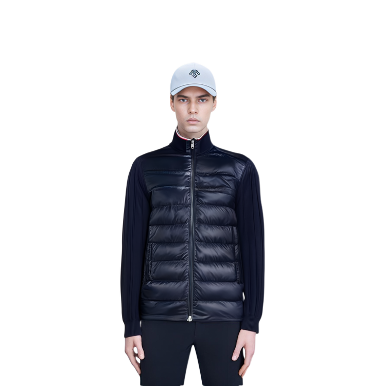 Details for Chaqueta Cárdigan Azul Marino Moncler con Cremallera y Diseño de Puntada Sólida I20919B00001M1509742