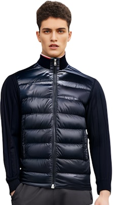 Chaqueta Cárdigan Azul Marino Moncler con Cremallera y Diseño de Puntada Sólida I20919B00001M1509742 Sizing Chaqueta Cárdigan Azul Marino Moncler con Cremallera y Diseño de Puntada Sólida I20919B00001M1509742