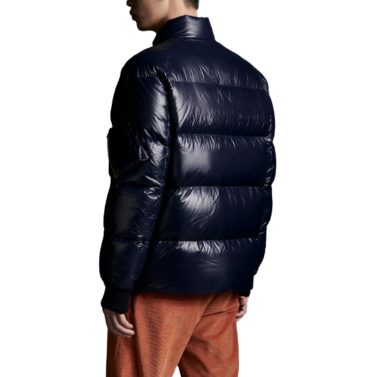 Moncler  Navy Blue Down Jacket with Logo and Stand Collar. G20911A00122595HM778 圖 5