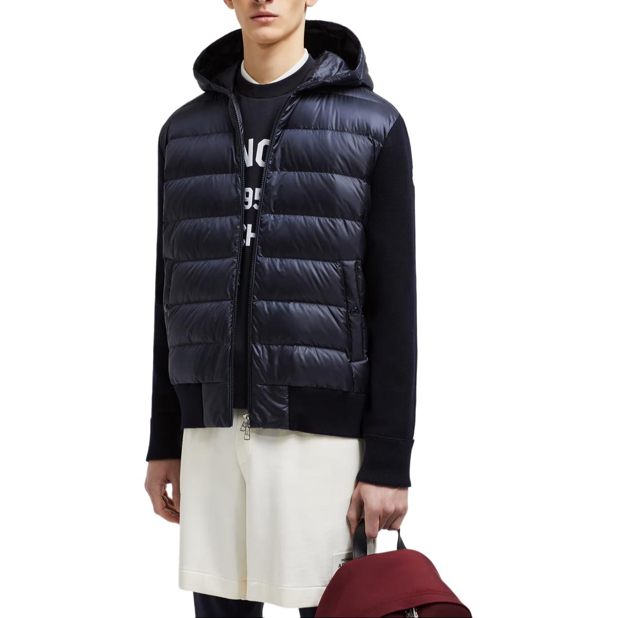 Moncler  Navy Blue Logo Print Patchwork Zip-Up Hoodie Jacket. J20919B00022M1131742 圖 5