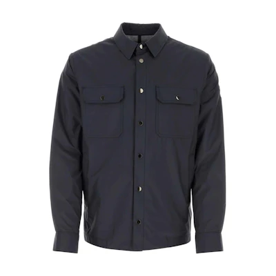 Moncler Navy Blue Long Sleeve Jacket with Chest Pocket and Collar. 1G00012549SK779