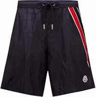 Moncler Navy Blue Solid Stripe Drawstring Swim Shorts J20912C0000653326778 Moncler Navy Blue Solid Stripe Drawstring Swim Shorts J20912C0000653326778